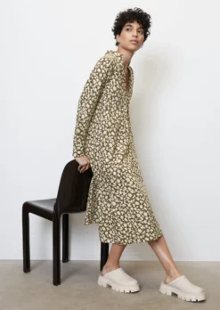 Marc O'Polo Voluminous Dress With Gathered Details Made Of An Organic Cotton/lyocell Blend