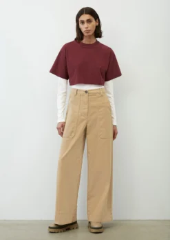Marc O'Polo High-waisted Baggy Trousers Made Of Soft Twill Fabric